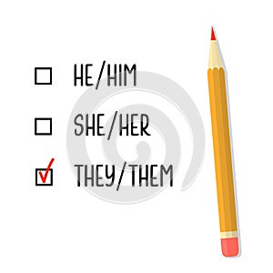 Gender pronouns check boxes photo
