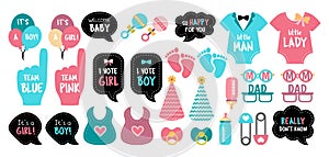 Gender reveal baby shower photo booth props