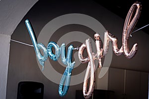 Gender reveal metallic balloon ideas for boys and girls photo
