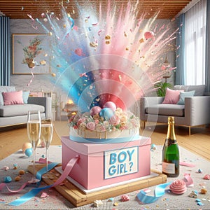 Gender reveal party boy or girl? Erupts to life in a living room