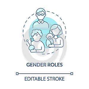 Gender roles blue concept icon