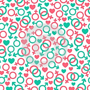 Gender seamless pattern background.