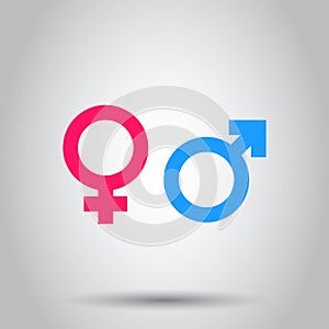 Gender sign icon. Vector illustration on isolated background. Bu