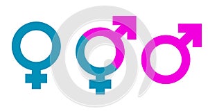 Gender sign male, female, gay, bisexual sex icons. Gender symbols. Mars and Venus signs â€“ vector