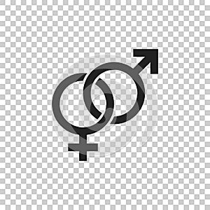 Gender sign vector icon. Men and woomen concept icon