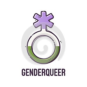 Gender symbol Genderqueer. Signs of sexual orientation. Vector.