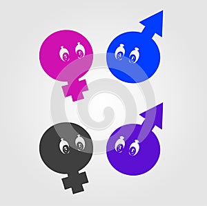 Gender symbol girl and boy