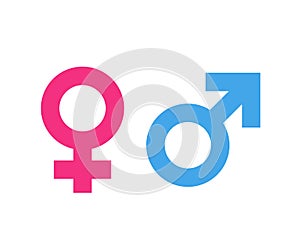 Gender symbol pink and blue icon vector illustration.