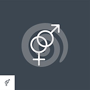 Gender Symbol related vector glyph icon.