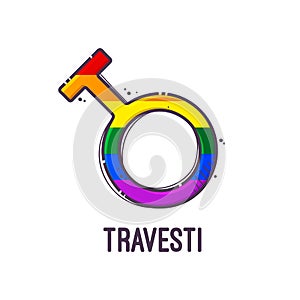Gender symbol Travesti. Signs of sexual orientation. Vector. photo