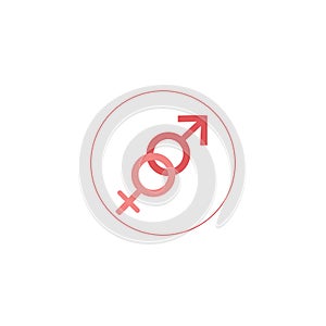 Gender symbol vector. Female and male signs. Woman and man icons. Vector illustration