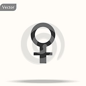 Gender symbol. Venus symbol. The symbol for a female organism or woman. Vector Format