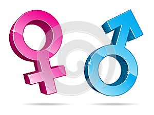 Gender Symbols In 3D EPS photo