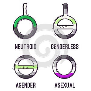 Gender symbols collections. Signs of sexual orientation. Vector
