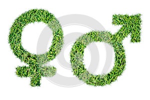 Gender symbols grass man and woman