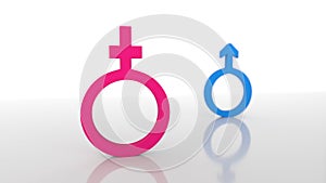 Gender symbols isolated on white background. 3D-rendering.