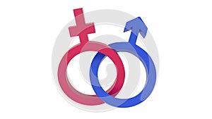 Gender symbols isolated on white background. 3D-rendering.