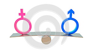 Gender symbols isolated on white background. 3D-rendering.