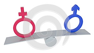 Gender symbols isolated on white background. 3D-rendering.