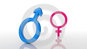 Gender symbols isolated on white background. 3D-rendering.