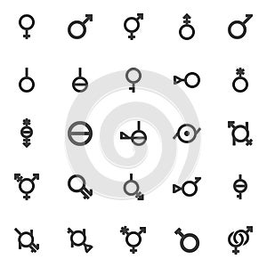 Gender vector icons set