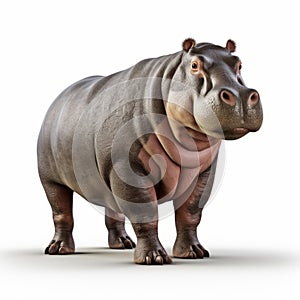 Genderless Hippopotamus: Realistic 3d Rendering In Ultra Hd
