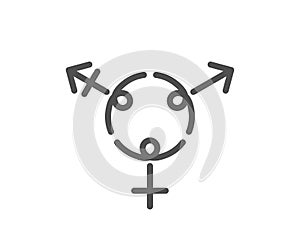 Genders line icon. Inclusion sign. Vector