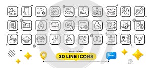Genders, Teamwork chart and Cloud server line icons pack. For web app. 3d design elements. Vector photo