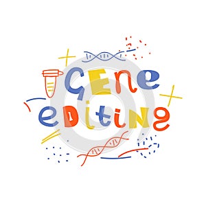 Gene dna editing vector concept in bright colors