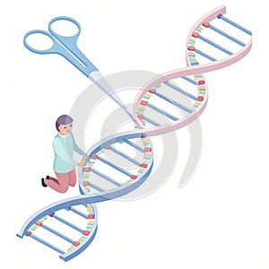 Gene Editing Process Using CRISPR Technology in DNA Strand Modification