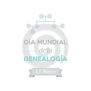 Genealogy Day. March 13. Spanish. Vector illustration, flat design photo