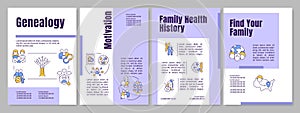 Genealogy purple brochure template
