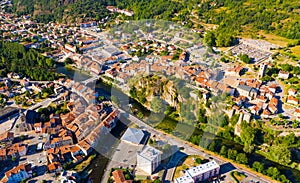 General aerial view of Tarascon-sur-Ariege