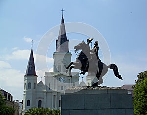 General Andrew Jackson statue in front of St Louis Cathedral