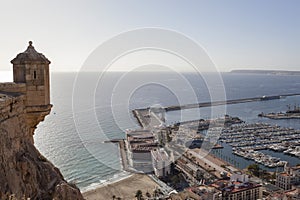 General city view from santa barbara castle.Alicante, Spain.