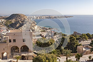 General city view from santa barbara castle.Alicante, Spain.