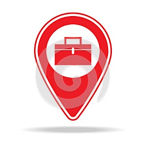 general contractor map pin icon. Element of warning navigation pin icon for mobile concept and web apps. Detailed general contract