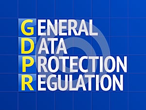 General Data Protection Regulation GDPR. Four button with letters on tiles. Concept illustration. Vector.