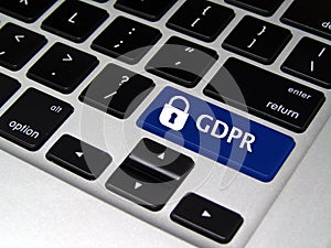 General Data Protection Regulation GDPR - Laptop Button