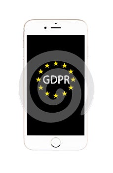 General Data Protection Regulation GDPR on mobile phone