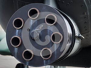 General Electric GAU-8/A Avenger is a 30 mm  seven-barrel Gatling-style autocannon