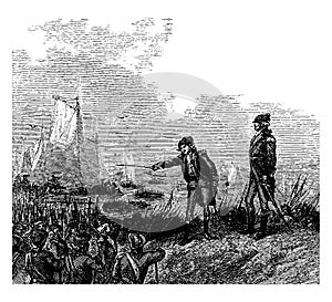 General Glover Superintending the Embarkation,vintage illustration