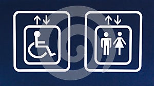 General and Handicap Accessible Elevator Sign, Closeup