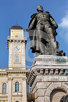 General Klapka statue and Komarno city hall