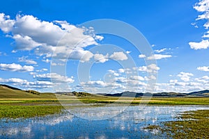 The general Lake in WulanBu all grassland ancient battlefield