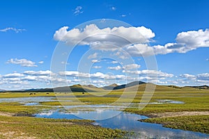 The general Lake in WulanBu all grassland ancient battlefield