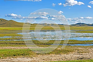 The general Lake in WulanBu all grassland ancient battlefield