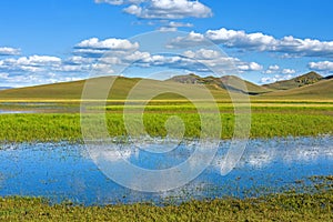 The general Lake in WulanBu all grassland ancient battlefield