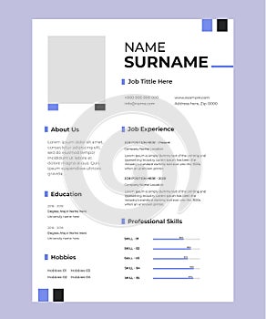 General and minimal cv resume template