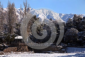 General Park San Martin snowed in Mendoza Argentina